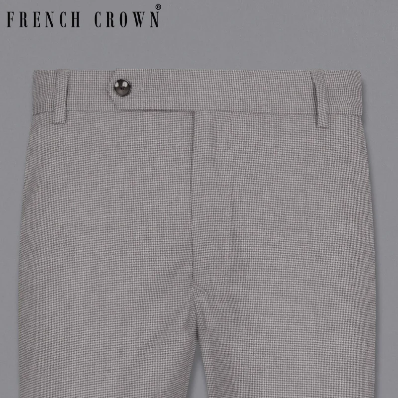 Casual Shopping Casual Shopping Mountain Mist Gray Houndstooth Wool Rich Pant