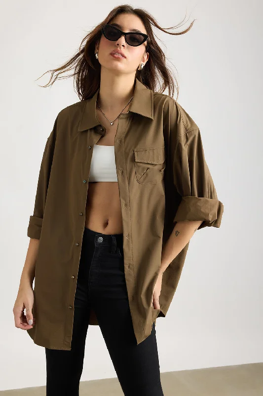Casual Fit Style Casual Fit Style Brown Breezey Light Shirt