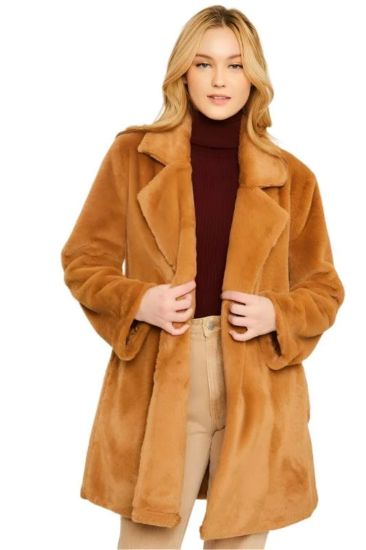 Personalized Art Style Personalized Art Style Woven Solid Teddy Collar Coat