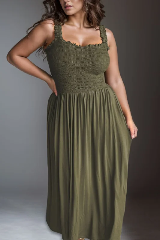 Distinctive Personality Distinctive Personality Plus Size Smocked Square Neck Maxi Dress Distinctive Personality Distinctive Personality Plus Size Smocked Square Neck Maxi Dress