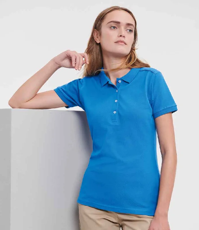 Romantic Dinner Romantic Dinner Russell Ladies Stretch Piqué Polo Shirt | Azure
