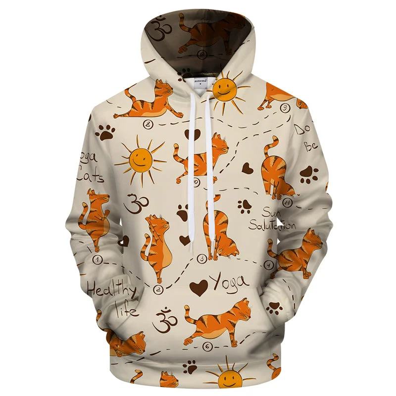 Personalized Art Style Personalized Art Style Cat Yoga 3D Sweatshirt Hoodie Pullover Personalized Art Style Personalized Art Style Cat Yoga 3D Sweatshirt Hoodie Pullover