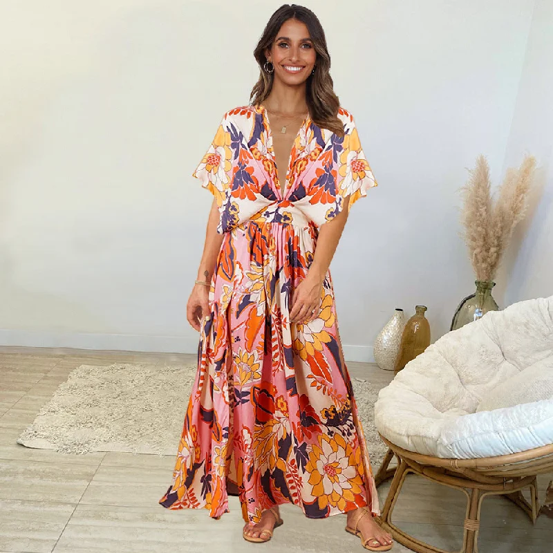 Casual Matching Style Casual Matching Style Summer Casual Bat Sleeves Beach Long Dresses Casual Matching Style Casual Matching Style Summer Casual Bat Sleeves Beach Long Dresses