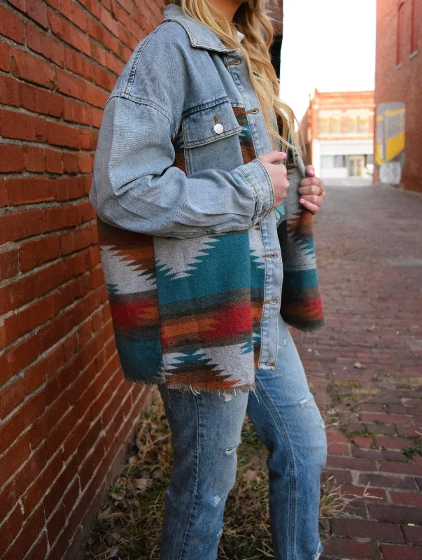 Elegant Wool Coat Elegant Wool Coat The Miranda Aztec Denim Shirt Jacket