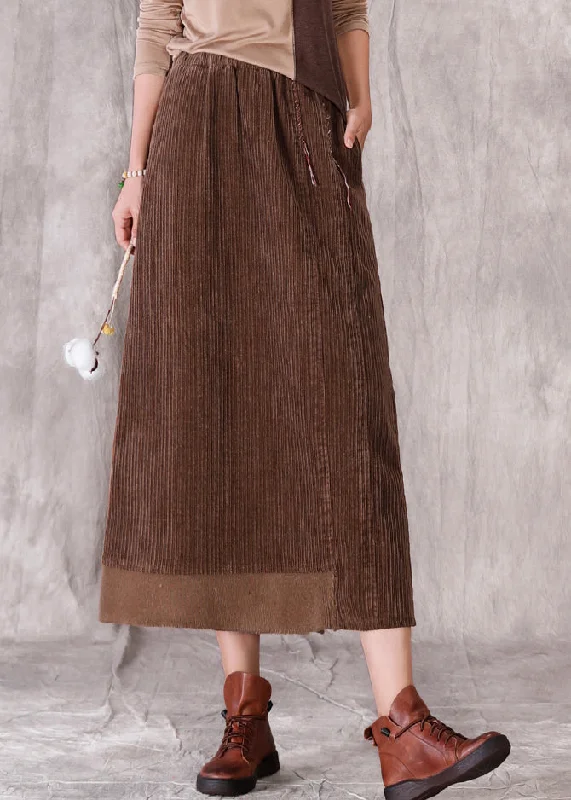 Street Casual Chic Street Casual Chic Original Design Khaki Pockets Side Open Elastic Waist Corduroy Skirt Spring Street Casual Chic Street Casual Chic Original Design Khaki Pockets Side Open Elastic Waist Corduroy Skirt Spring