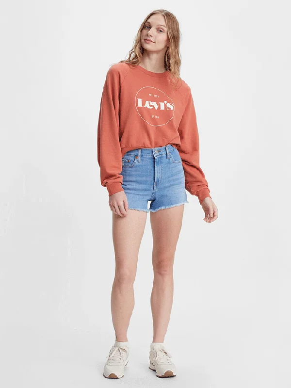 Casual Version Casual Version Levi's 728780037 Womens High Rise Shorts Denim Light Wash Casual Version Casual Version Levi's 728780037 Womens High Rise Shorts Denim Light Wash