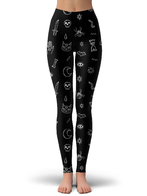Simple Casual Wear Simple Casual Wear Black Pattern Leggings