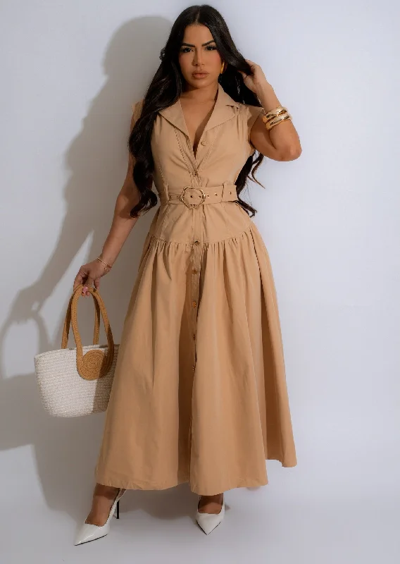 Cozy Wear Cozy Wear Falling For You Midi Dress Nude