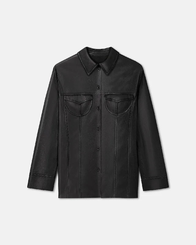 Casual Version Casual Version Karline - Okobor™ Alt-Leather Shirt - Black