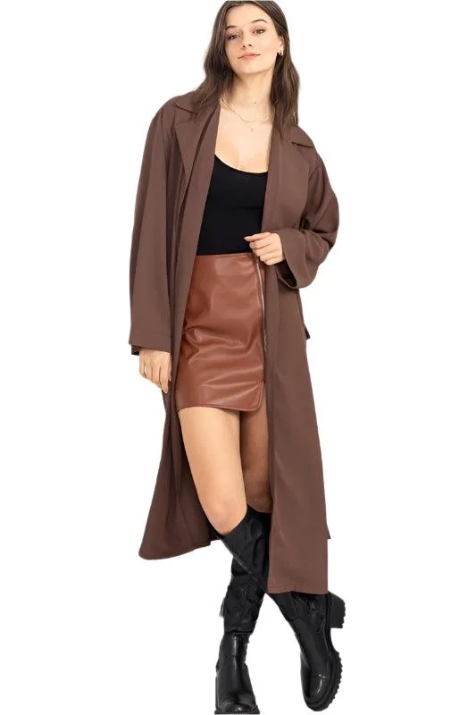 Personalized Text Personalized Text Keep Me Close Belted Women's Trench Coat