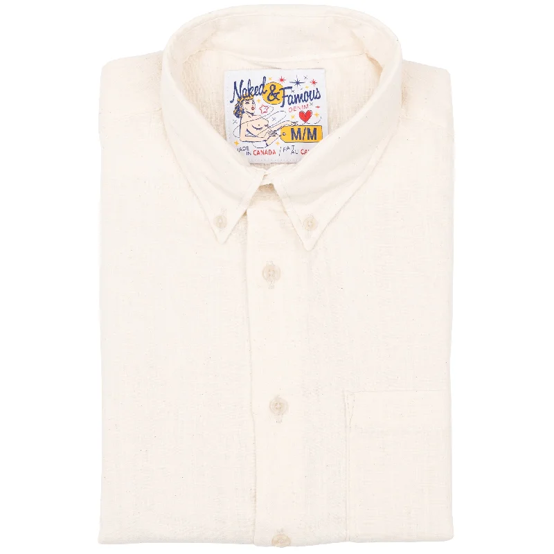 Simple Casual Wear Simple Casual Wear Easy Shirt - Double Weave Slub Gauze- White