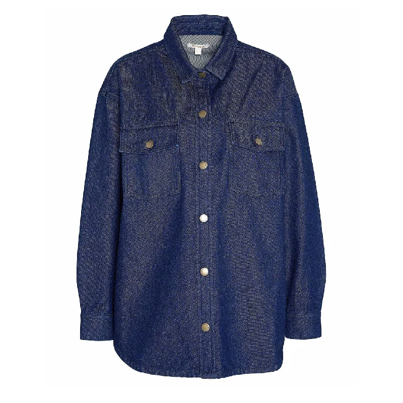 Personalized Text Personalized Text Barbour Womens Cassie Shirt Dark Indigo Wash