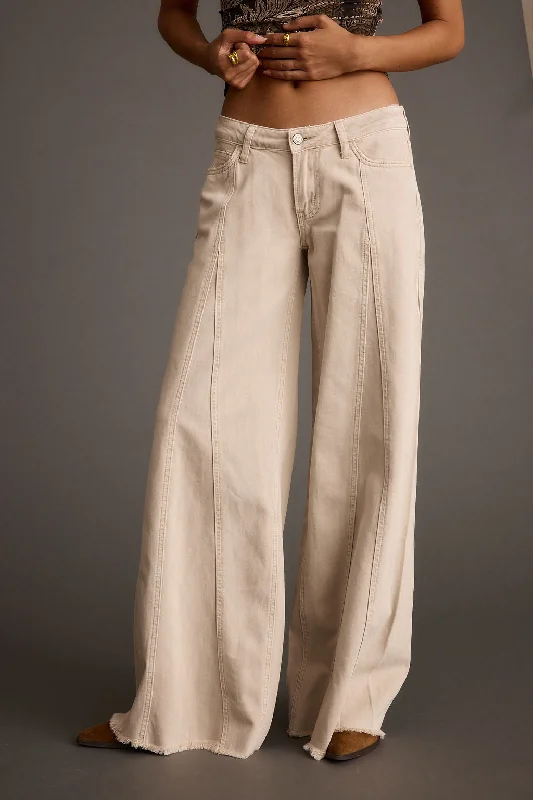 Simple Classic Style Simple Classic Style Sierra Beige Low Rise Wide Leg Jean