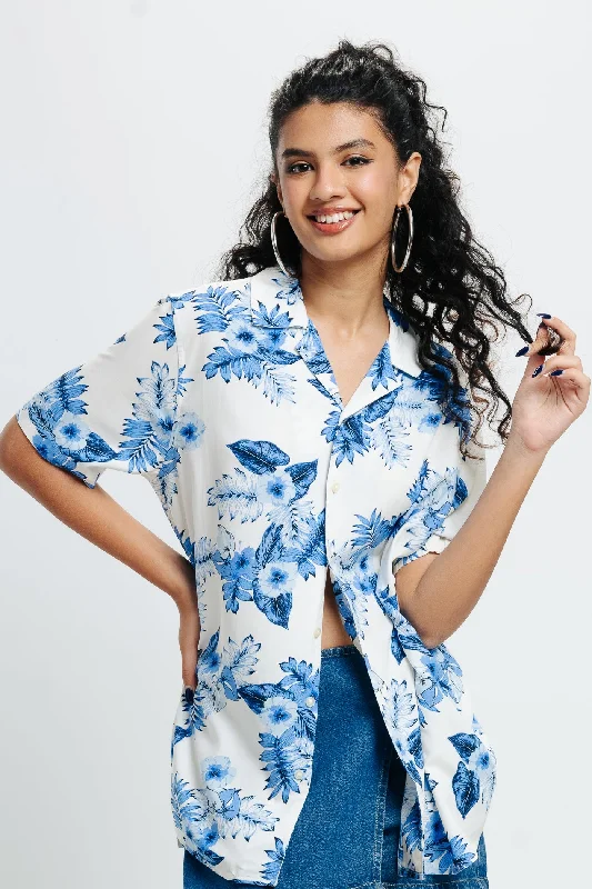 Elegant Lapel Style Elegant Lapel Style Floral Revere Viscose Shirt