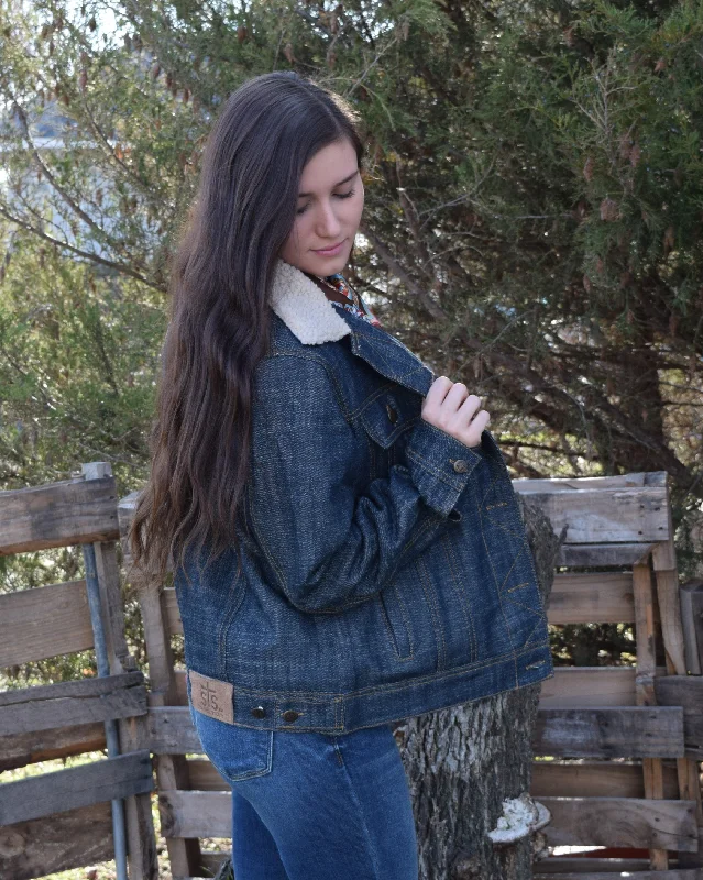 Soft Vintage Streetwear Soft Vintage Streetwear STS Women's Riggins Denim Sherpa Lined Jean Jacket Soft Vintage Streetwear Soft Vintage Streetwear STS Women's Riggins Denim Sherpa Lined Jean Jacket