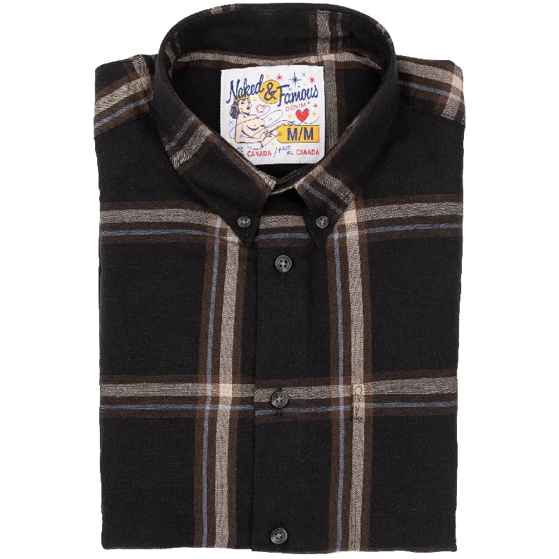 Casual Matching Style Casual Matching Style Easy Shirt - Hemp Blend Check - Black