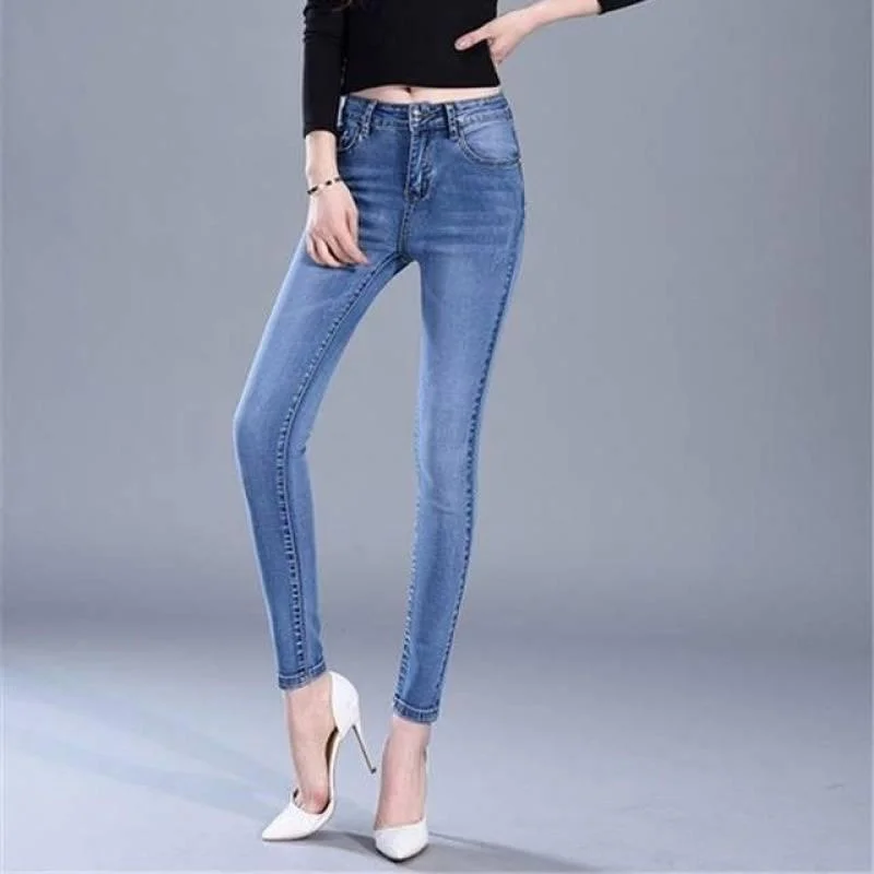 Elegant Slim Skirt Elegant Slim Skirt Women's High Waisted Elastic Slim Fitting Jeans