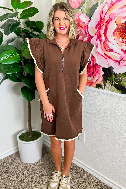 Elegant High Waist Style Elegant High Waist Style Major Flag Mini Dress - Brown
