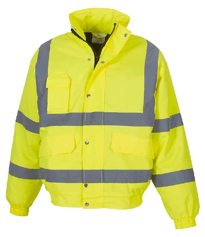 Simple Casual Feeling Simple Casual Feeling Yoko Hi-Vis Classic Bomber Jacket | Yellow Simple Casual Feeling Simple Casual Feeling Yoko Hi-Vis Classic Bomber Jacket | Yellow
