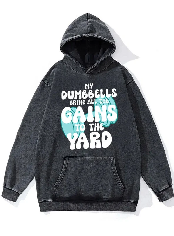 Simple Cotton Style Simple Cotton Style Inspirational Dumbell Washed Gym Hoodie