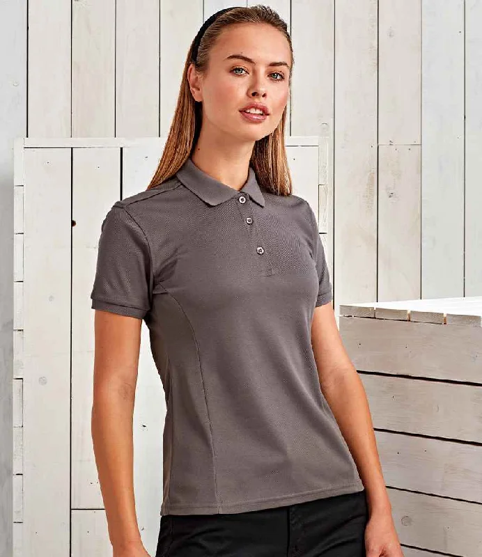 Simple Fresh Feeling Simple Fresh Feeling Premier Ladies Coolchecker® Plus Piqué Polo Shirt | Dark Grey Simple Fresh Feeling Simple Fresh Feeling Premier Ladies Coolchecker® Plus Piqué Polo Shirt | Dark Grey