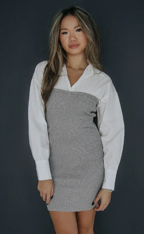 Elegant Lace Style Elegant Lace Style sign me up dress - grey