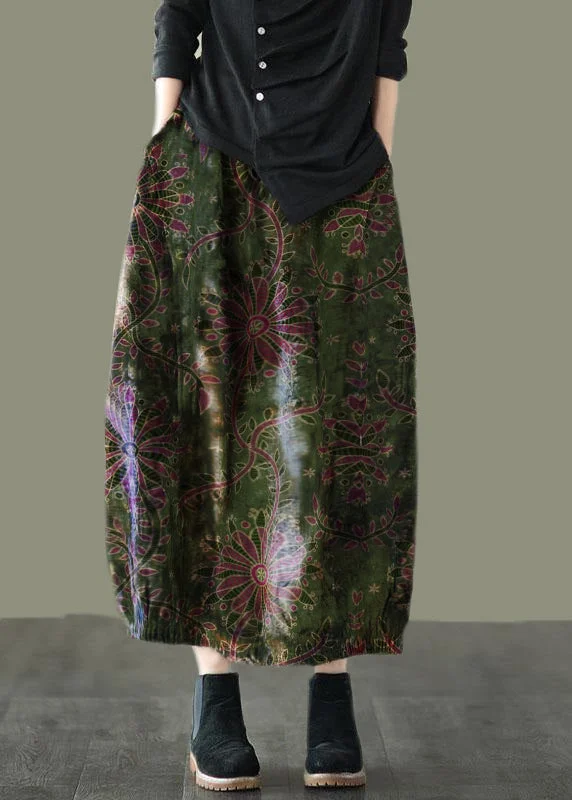 Romantic Chiffon Style Romantic Chiffon Style Plus Size Green Flowers Retro Print A Line Pockets Fall Skirts Romantic Chiffon Style Romantic Chiffon Style Plus Size Green Flowers Retro Print A Line Pockets Fall Skirts