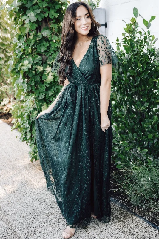 Casual Cartoon Style Casual Cartoon Style Marseille Embossed Maxi Dress | Green