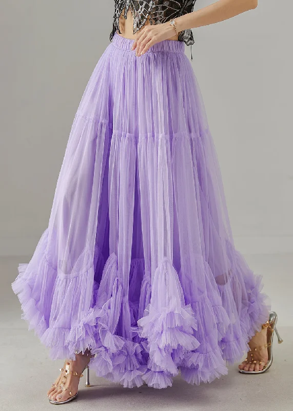 Elegant And Intellectual Style Elegant And Intellectual Style Lavender Silm Fit Tulle Skirt Exra Large Hem Spring Elegant And Intellectual Style Elegant And Intellectual Style Lavender Silm Fit Tulle Skirt Exra Large Hem Spring