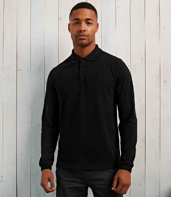 Elegant And Unique Design Elegant And Unique Design Premier Essential Unisex Long Sleeve Polo Shirt | Black