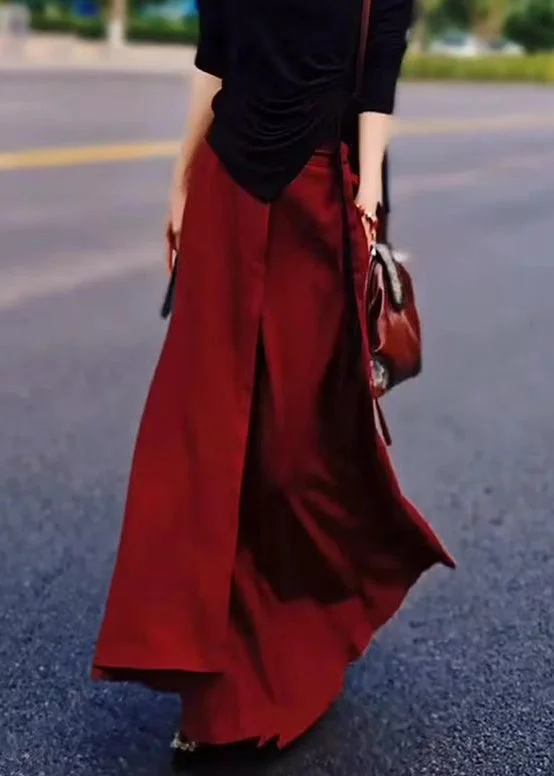 Romantic Skirt Design Romantic Skirt Design New Red Solid High Waist Silk Skirts Summer Romantic Skirt Design Romantic Skirt Design New Red Solid High Waist Silk Skirts Summer
