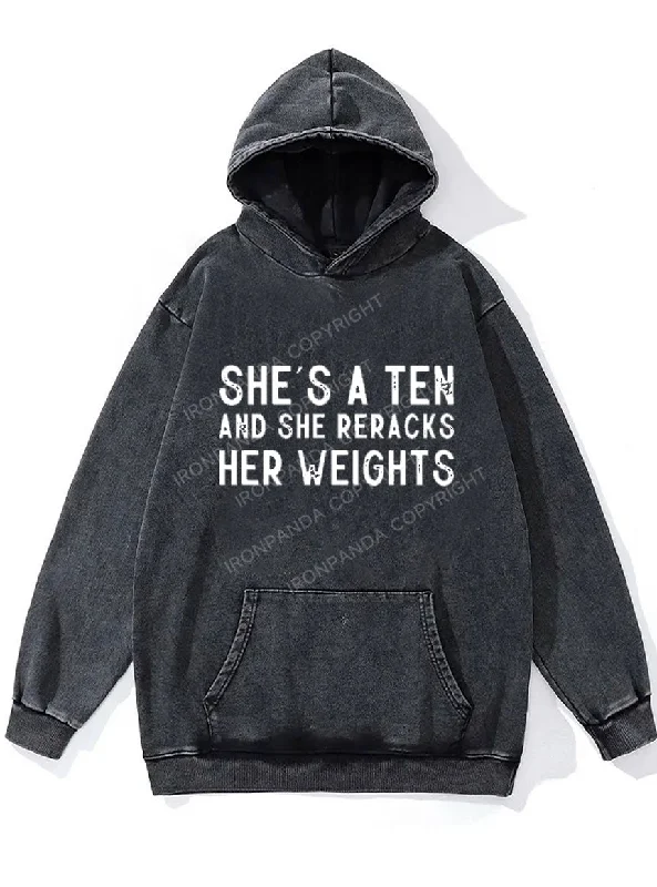 Romantic Exquisite Style Romantic Exquisite Style She's A Ten WASHED GYM HOODIE