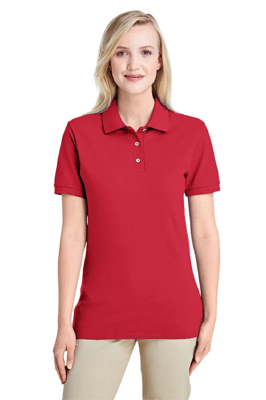 Personalized Text Personalized Text Jerzees Womens Short Sleeve Polo Shirt - True Red Personalized Text Personalized Text Jerzees Womens Short Sleeve Polo Shirt - True Red