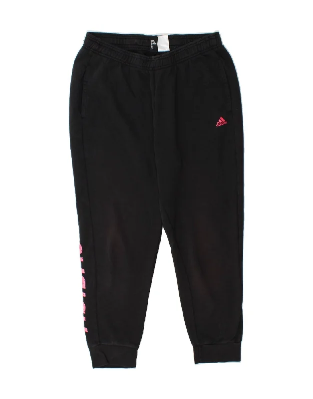Elegant Lace Style Elegant Lace Style ADIDAS Womens Graphic Tracksuit Trousers Joggers UK 16/18 Large Black
