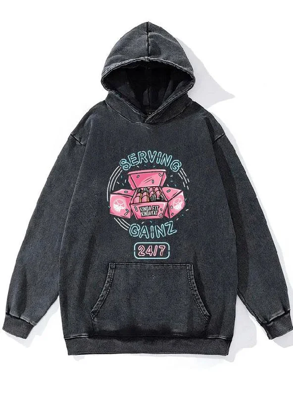Casual Matching Style Casual Matching Style Serving Gainz WASHED GYM HOODIE