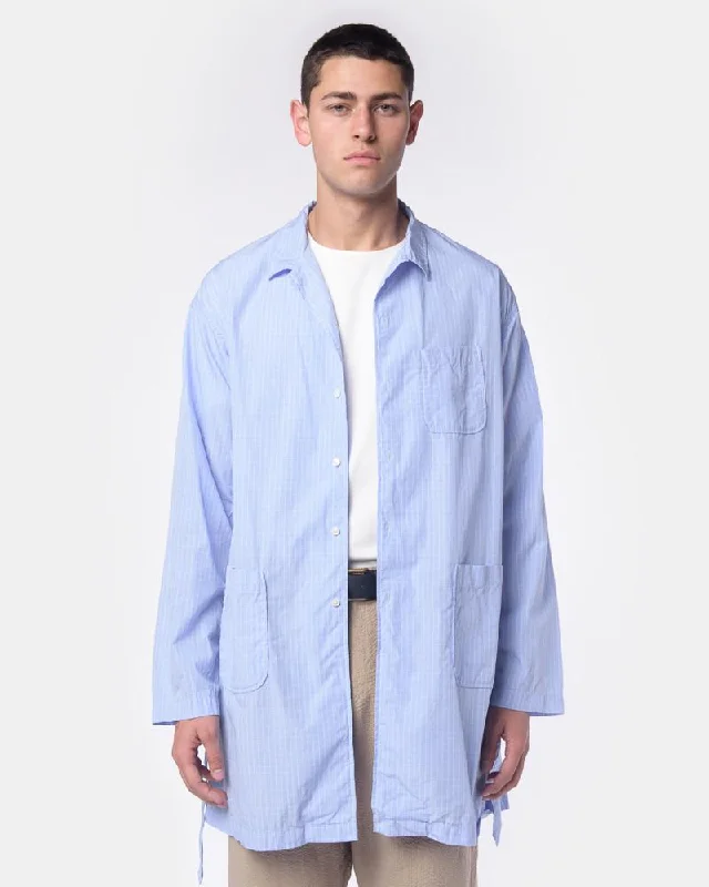 Personalized Embroidery Style Personalized Embroidery Style Long Shirt in Blue Graph Check Personalized Embroidery Style Personalized Embroidery Style Long Shirt in Blue Graph Check