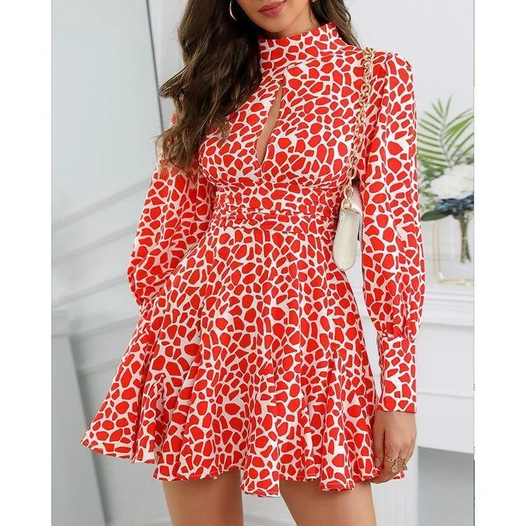 Personalized Art Style Personalized Art Style Women Summer Long Sleeves Floral Print Dresses Personalized Art Style Personalized Art Style Women Summer Long Sleeves Floral Print Dresses