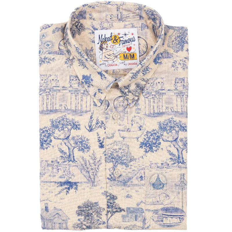 Casual Comfort Casual Comfort Easy Shirt - Linen Cats - Blue