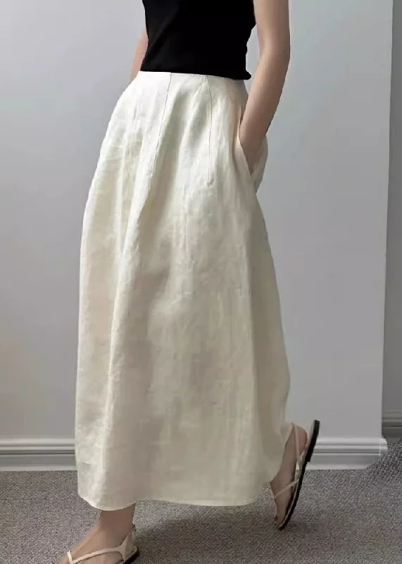 Casual Light Style Casual Light Style Simple Style Beige Pockets Cotton Skirts Spring Casual Light Style Casual Light Style Simple Style Beige Pockets Cotton Skirts Spring