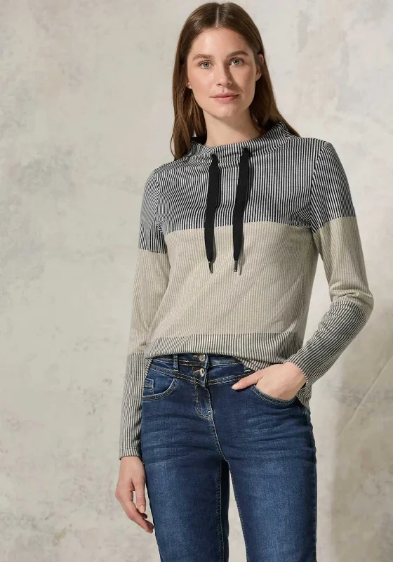 Elegant Feminine Style Elegant Feminine Style Cecil Striped Colourblock Top, Black
