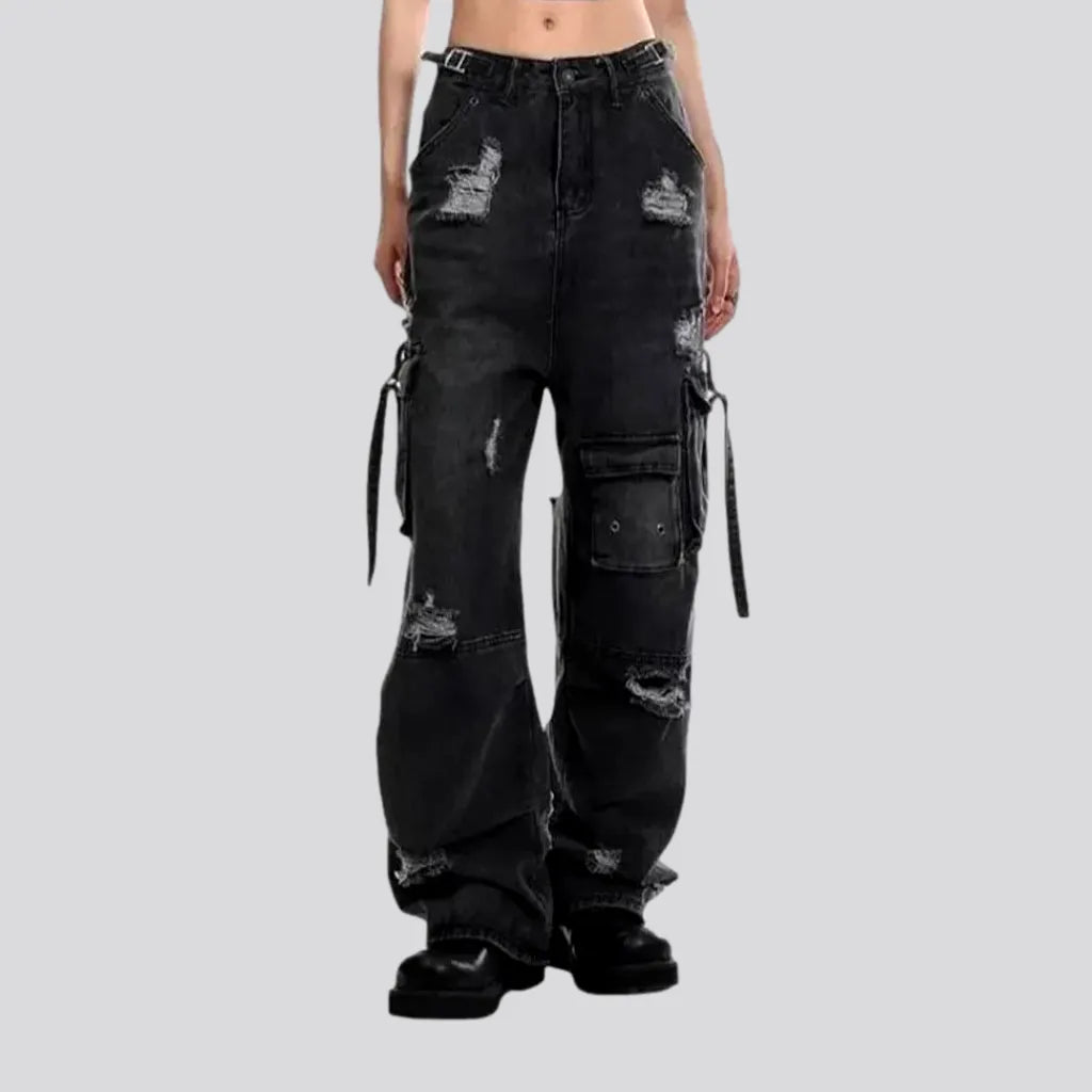 Elegant Feminine Style Elegant Feminine Style Baggy distressed grunge jeans for ladies
