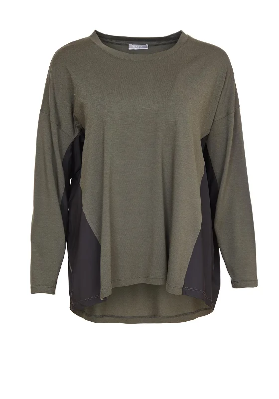 Cool Retro Streetwear Cool Retro Streetwear Naya Contrast Body Top, Green & Black