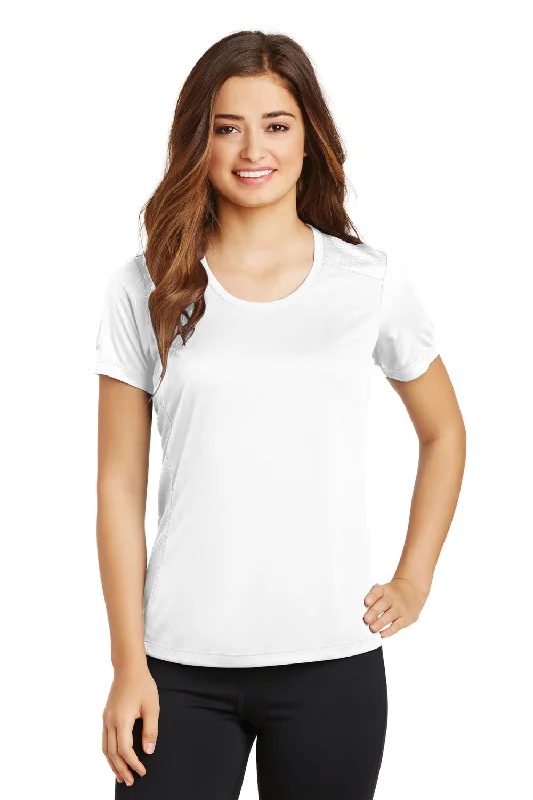 Elegant Interpretation Design Elegant Interpretation Design Sport-Tek Womens Elevate Moisture Wicking Short Sleeve Scoop Neck T-Shirt - White - Closeout