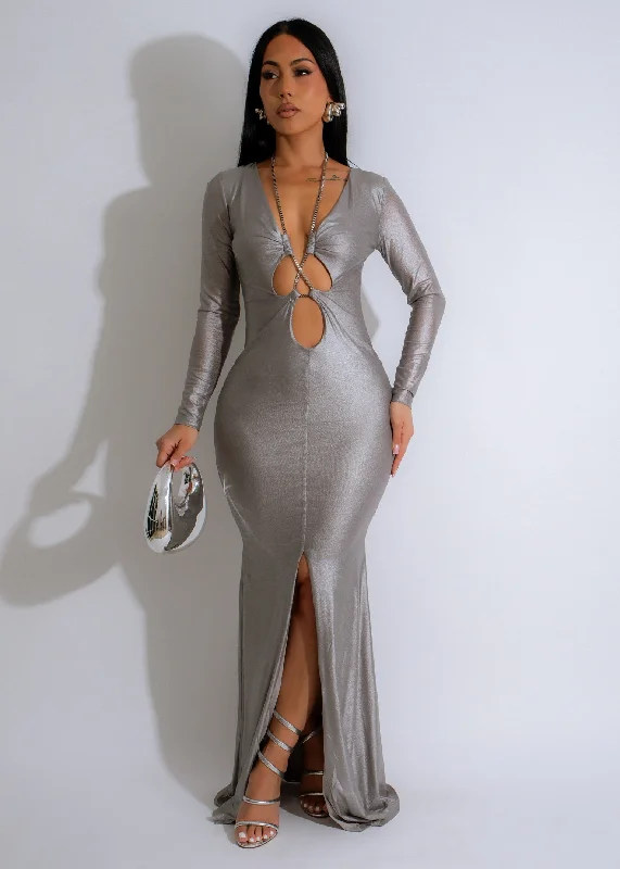 Romantic Snowflake Design Romantic Snowflake Design Scarlet Mirage Mesh Maxi Dress Silver Romantic Snowflake Design Romantic Snowflake Design Scarlet Mirage Mesh Maxi Dress Silver