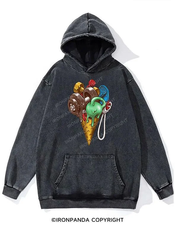Romantic Off-Shoulder Style Romantic Off-Shoulder Style Ice Cream Workout WASHED GYM HOODIE