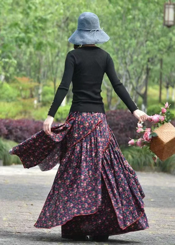 Simple Daily Wear Simple Daily Wear Original Wrinkled Asymmetrical Print Cotton Skirts Spring Simple Daily Wear Simple Daily Wear Original Wrinkled Asymmetrical Print Cotton Skirts Spring