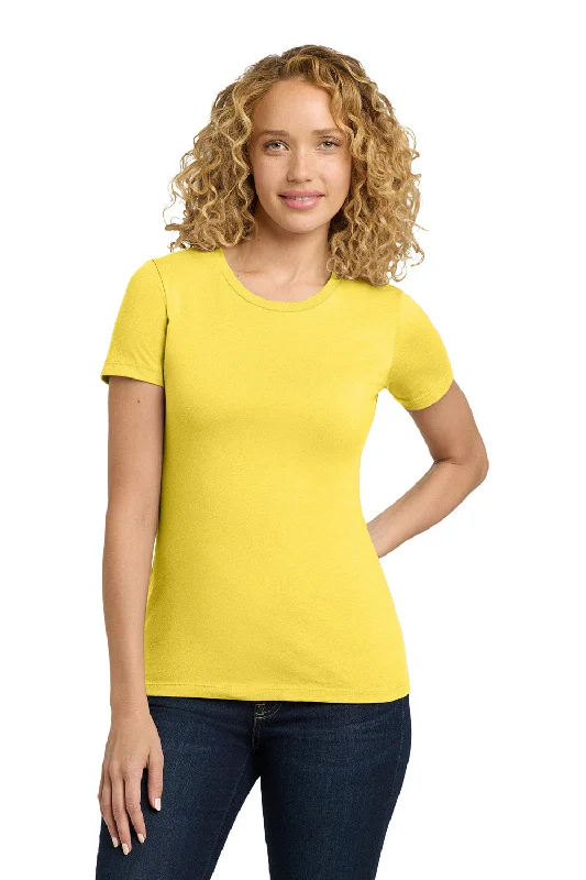Casual Version Casual Version Next Level Womens Boyfriend Fine Jersey Short Sleeve Crewneck T-Shirt - Vibrant Yellow