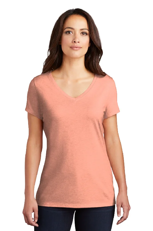 Elegant And Generous Elegant And Generous District Womens Perfect Tri Short Sleeve V-Neck T-Shirt - Heather Dusty Peach