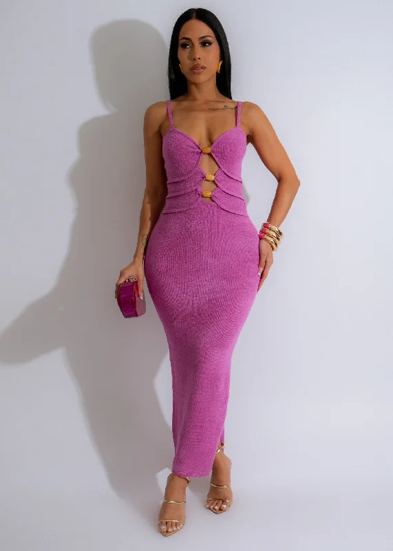 Retro Wear Trend Retro Wear Trend I See You Knit Maxi Dress Purple