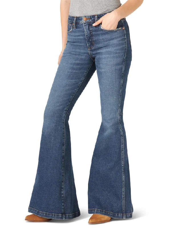 Elegant Feminine Style Elegant Feminine Style Wrangler 11MPFKP Womens Retro High Rise Green Trumpet Flare Jean Paige Elegant Feminine Style Elegant Feminine Style Wrangler 11MPFKP Womens Retro High Rise Green Trumpet Flare Jean Paige